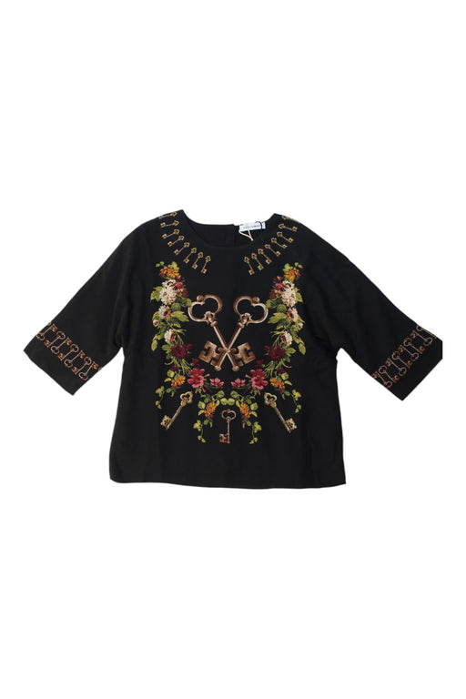 A Black Long Sleeve Tops from Dolce & Gabbana in size 5T for girl. (Front View)