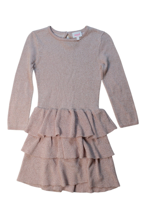 A Beige Sweater Dresses from Seed in size 4T for girl. (Front View)