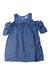 A Blue Short Sleeve Dresses from Seed in size 4T for girl. (Front View)
