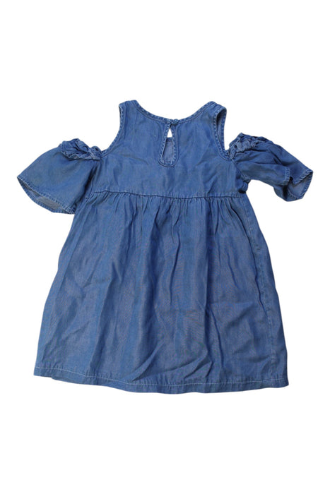 A Blue Short Sleeve Dresses from Seed in size 4T for girl. (Back View)