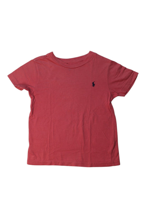 A Red Short Sleeve T Shirts from Polo Ralph Lauren in size 4T for girl. (Front View)