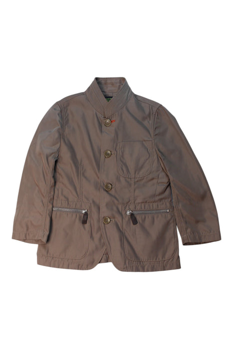 A Brown Blazers from Shanghai Tang in size 6T for boy. (Front View)