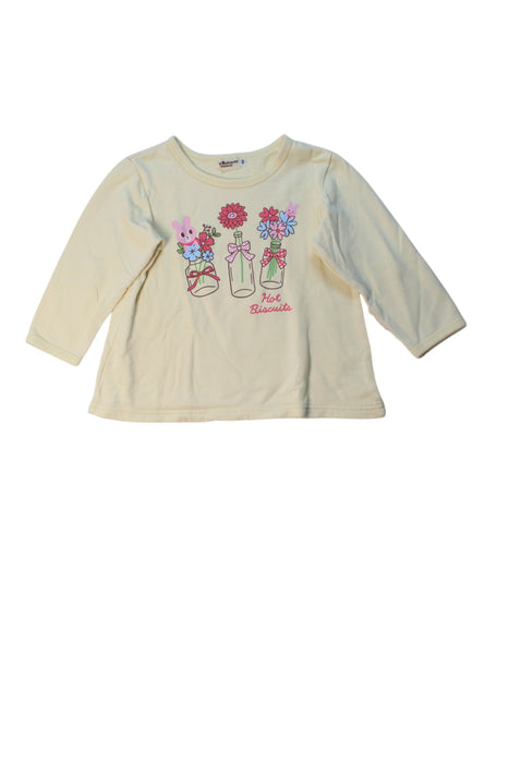 A Ivory Long Sleeve Tops from Hot Biscuits Mikihouse in size 3T for girl. (Front View)