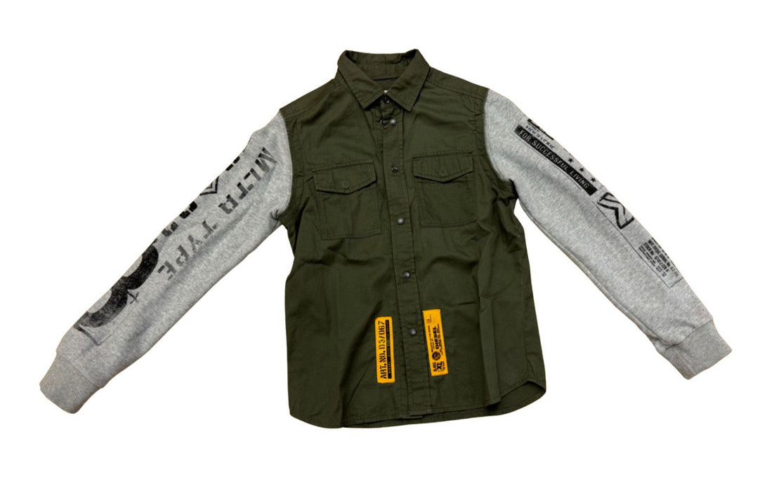 A Green Long Sleeve Shirts from Diesel in size 8Y for neutral. (Front View)
