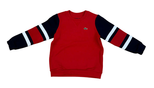 A Red Crewneck Sweatshirts from Lacoste in size 6T for boy. (Front View)
