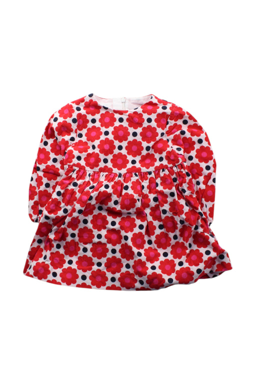 A Red Long Sleeve Dresses from Jacadi in size 2T for girl. (Front View)