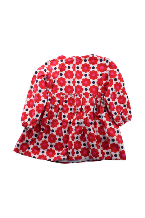 A Red Long Sleeve Dresses from Jacadi in size 2T for girl. (Back View)