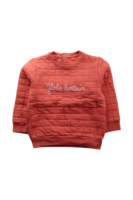 A Red Sweatshirts from Petit Bateau in size 2T for neutral. (Front View)