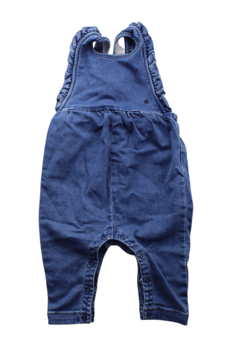 A Blue Long Overalls from Petit Bateau in size 6-12M for neutral. (Front View)