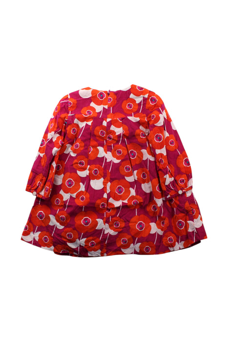 A Red Long Sleeve Dresses from Jacadi in size 3T for girl. (Back View)