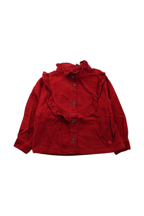 A Red Long Sleeve Tops from Petit Bateau in size 3T for girl. (Front View)