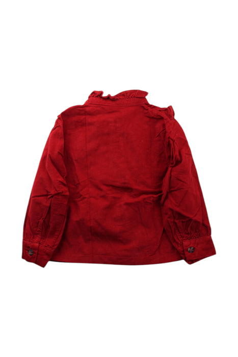 A Red Long Sleeve Tops from Petit Bateau in size 3T for girl. (Back View)