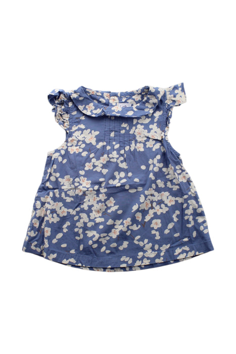 A Blue Sleeveless Tops from Petit Bateau in size 4T for girl. (Front View)