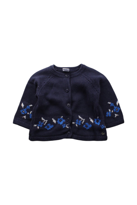 A Navy Cardigans from Petit Bateau in size 6-12M for neutral. (Front View)