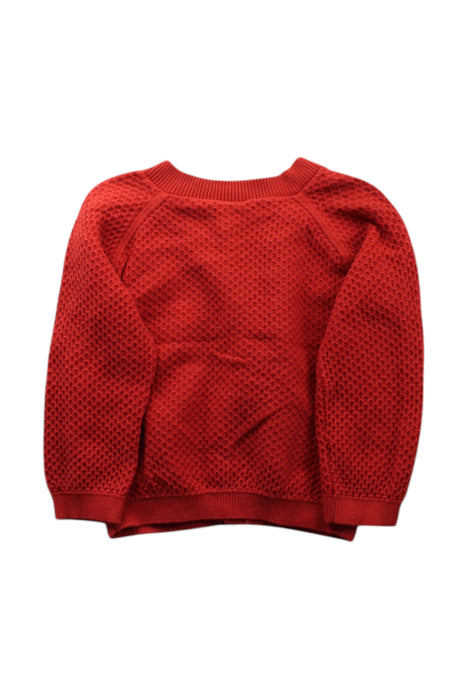 A Red Cardigans from Petit Bateau in size 2T for neutral. (Back View)