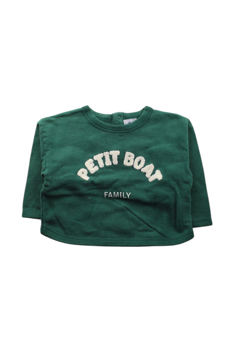 A Green Crewneck Sweatshirts from Petit Bateau in size 2T for neutral. (Front View)