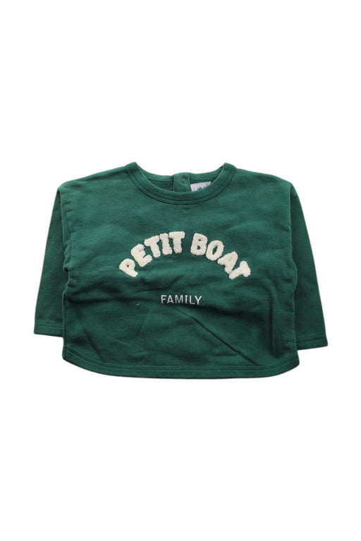 A Green Crewneck Sweatshirts from Petit Bateau in size 2T for neutral. (Front View)