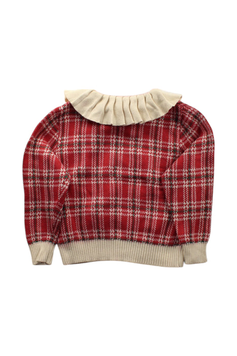 A Red Long Sleeve Tops from Bonjour in size 2T for girl. (Back View)