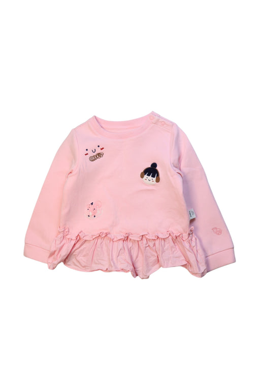 A Pink Long Sleeve Tops from Kingkow in size 18-24M for girl. (Front View)