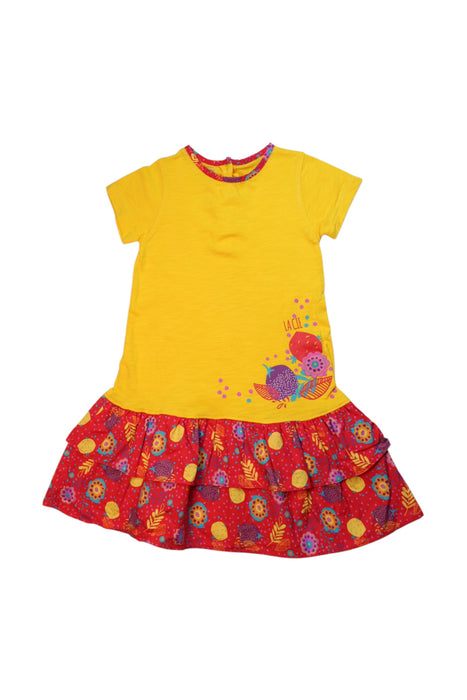 A Multicolour Short Sleeve Dresses from Petits in size 4T for girl. (Front View)