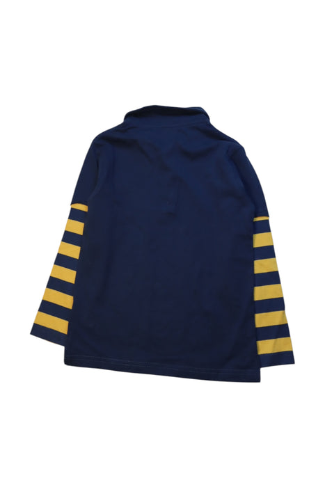 A Navy Long Sleeve Polos from La Compagnie des Petits in size 5T for boy. (Back View)