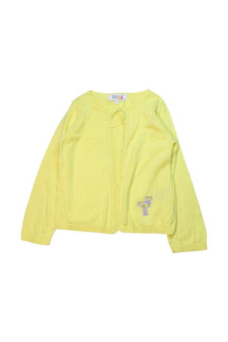 A Yellow Cardigans from Petits in size 18-24M for neutral. (Front View)