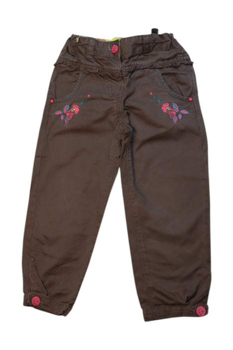 A Brown Casual Pants from Petits in size 3T for girl. (Front View)