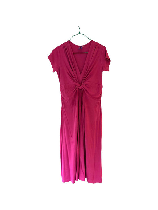 A Burgundy Short Sleeve Dresses from Seraphine in size S for maternity. (Front View)