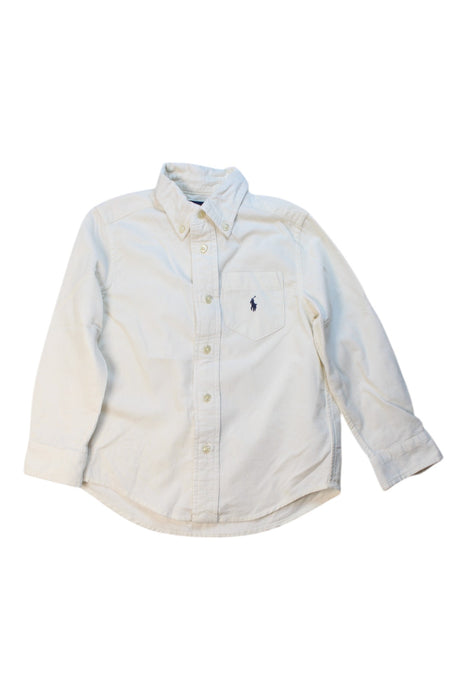 A White Long Sleeve Shirts from Polo Ralph Lauren in size 4T for boy. (Front View)