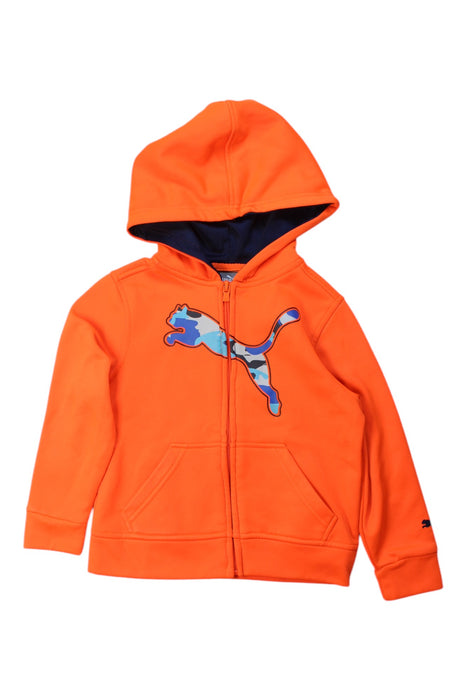 A Orange Zippered Sweatshirts from Puma in size 4T for boy. (Front View)