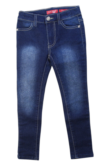 A Navy Jeans from Guess in size 6T for girl. (Front View)