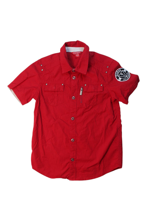 A Red Short Sleeve Shirts from Guess in size 7Y for boy. (Front View)