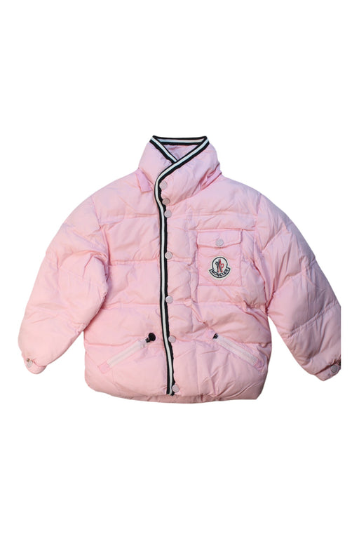A Pink Puffer/Quilted Coats & Outerwear from Moncler in size 6T for girl. (Front View)