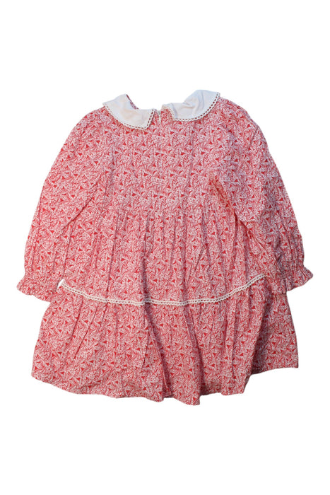 A Pink Long Sleeve Dresses from Felix & Mina in size 7Y for girl. (Back View)