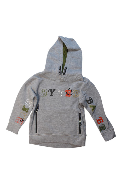 A Grey Hooded Sweatshirts from Baker by Ted Baker in size 4T for boy. (Front View)