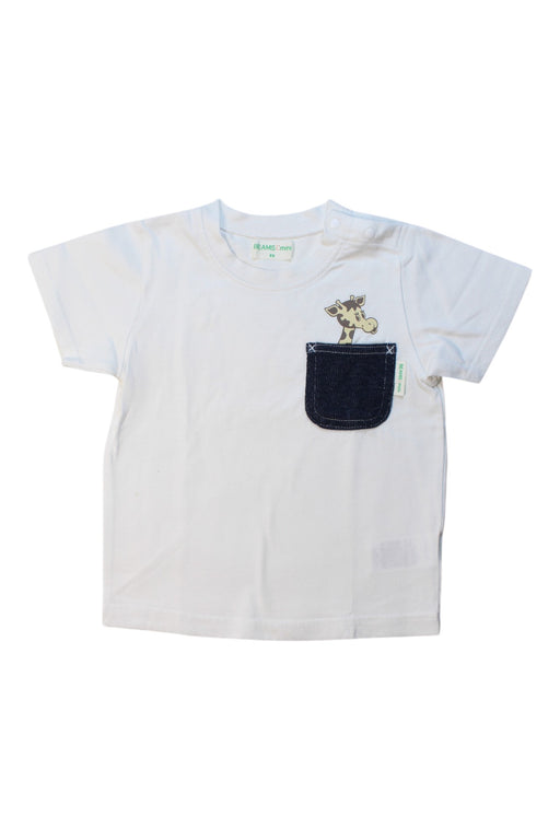 A White Short Sleeve T Shirts from BEAMS in size 2T for boy. (Front View)
