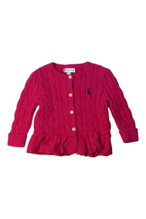 A Pink Cardigans from Ralph Lauren in size 6-12M for girl. (Front View)