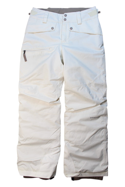 A White Ski Pants & Salopettes from Patagonia in size 10Y for girl. (Front View)