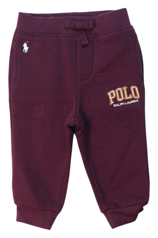 A Burgundy Sweatpants from Polo Ralph Lauren in size 6-12M for neutral. (Front View)