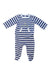 A Blue Long Sleeve Rompers from Jacadi in size 0-3M for boy. (Front View)