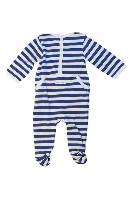 A Blue Long Sleeve Rompers from Jacadi in size 0-3M for boy. (Back View)