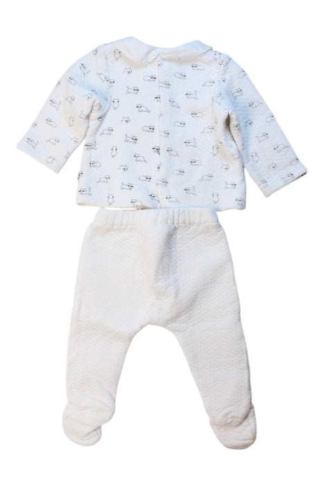 A White Pants Sets from Jacadi in size 3-6M for neutral. (Back View)