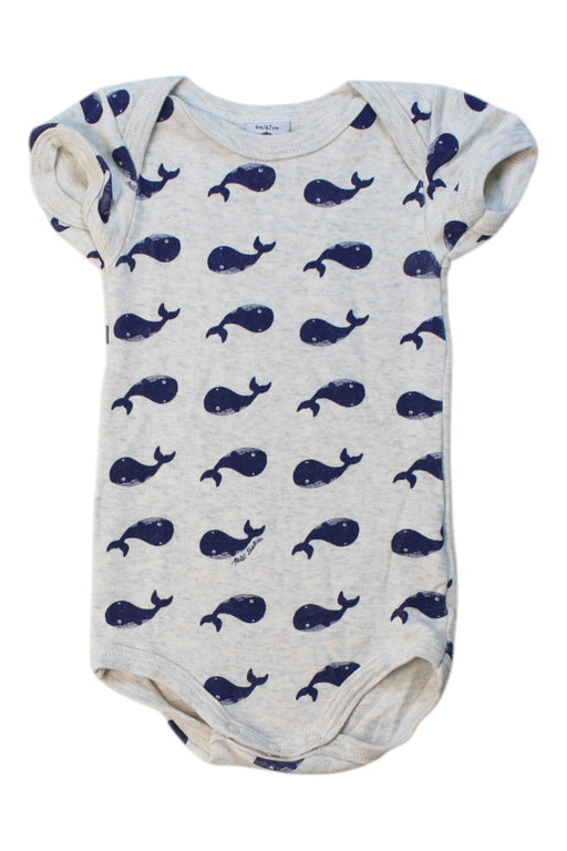 A Beige Short Sleeve Bodysuits from Petit Bateau in size 3-6M for boy. (Front View)