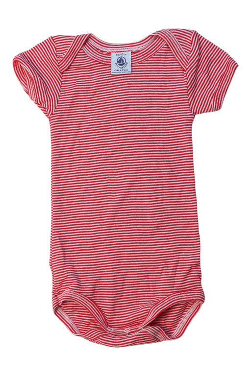 A Red Short Sleeve Bodysuits from Petit Bateau in size 3-6M for boy. (Front View)