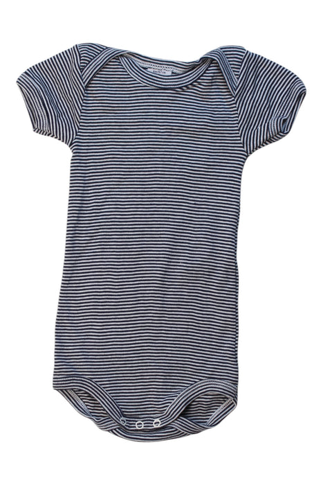 A Navy Short Sleeve Bodysuits from Petit Bateau in size 3-6M for boy. (Front View)