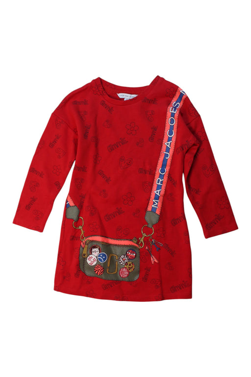 A Red Long Sleeve Dresses from Little Marc Jacobs in size 3T for girl. (Front View)