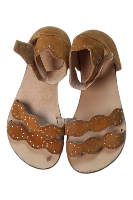 A Brown Sandals from Chloe in size 4T for girl. (Back View)