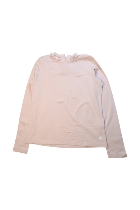A Beige Long Sleeve Tops from Petit Bateau in size 12Y for girl. (Front View)