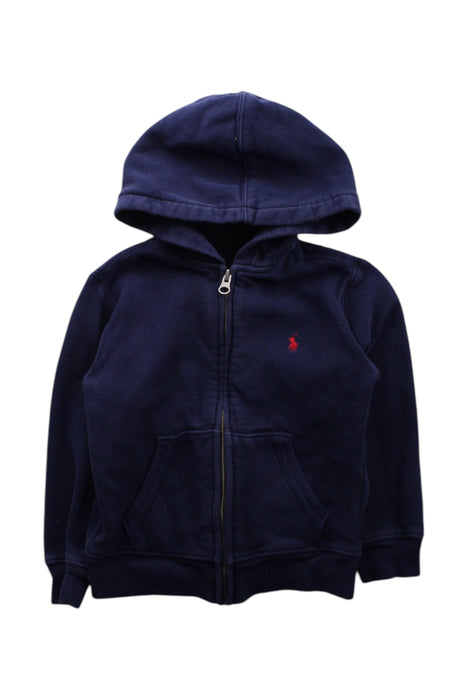 A Navy Zippered Sweatshirts from Polo Ralph Lauren in size 4T for neutral. (Front View)