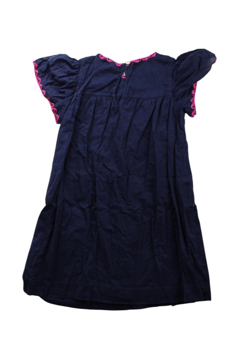A Navy Short Sleeve Dresses from Crewcuts in size 6T for girl. (Back View)